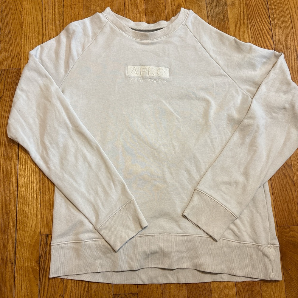 Aeropostale Cream Crew Neck Sweater